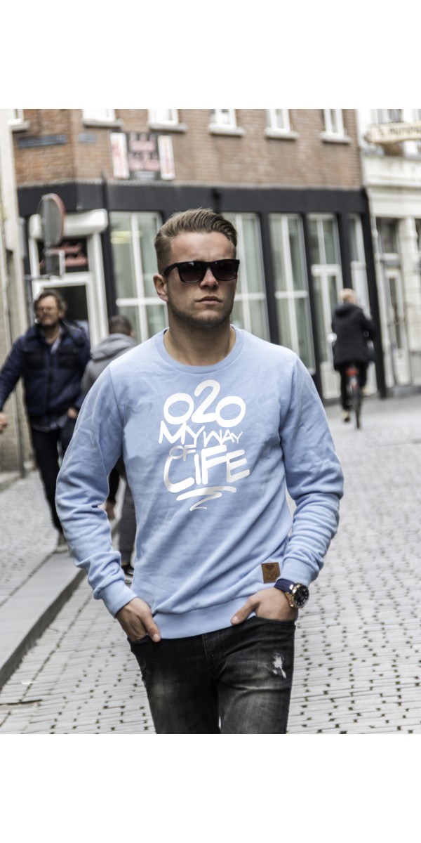 Sweater licht blauw | 020MWOL wit