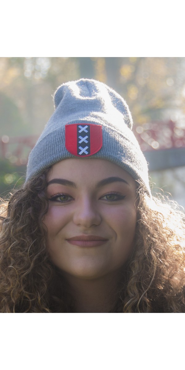 Long Beanie | Rood Embleem Amsterdam