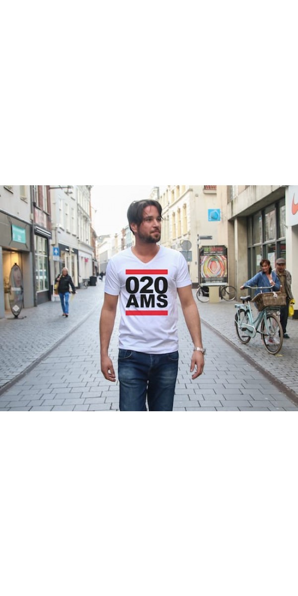 Shirt wit | 020AMS zwart