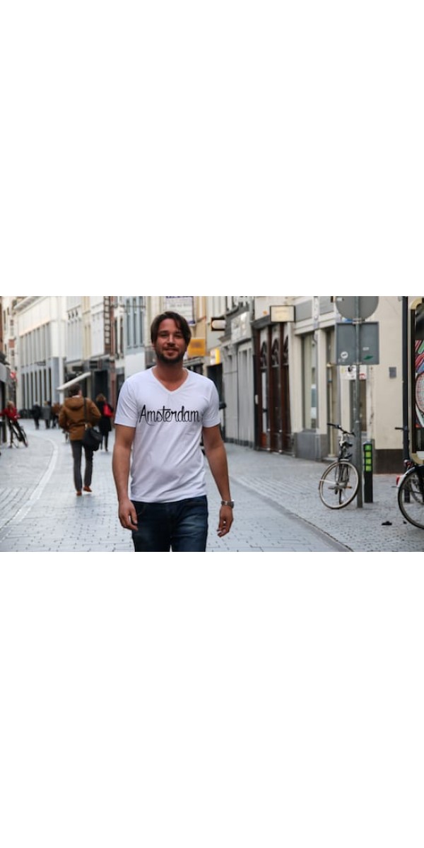 Shirt wit | Amsterdam zwart