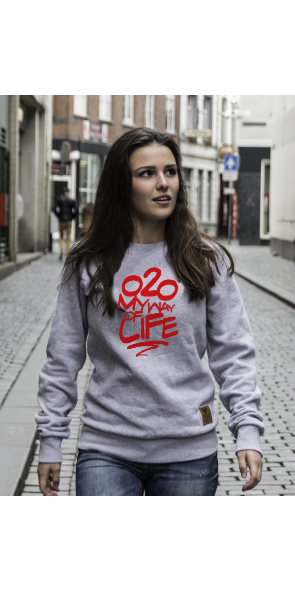 Sweater grijs | 020MWOL rood