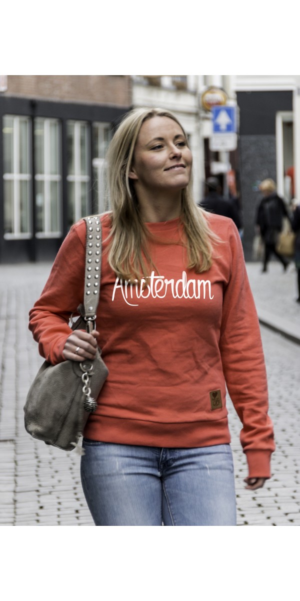 Sweater peach | Amsterdam wit