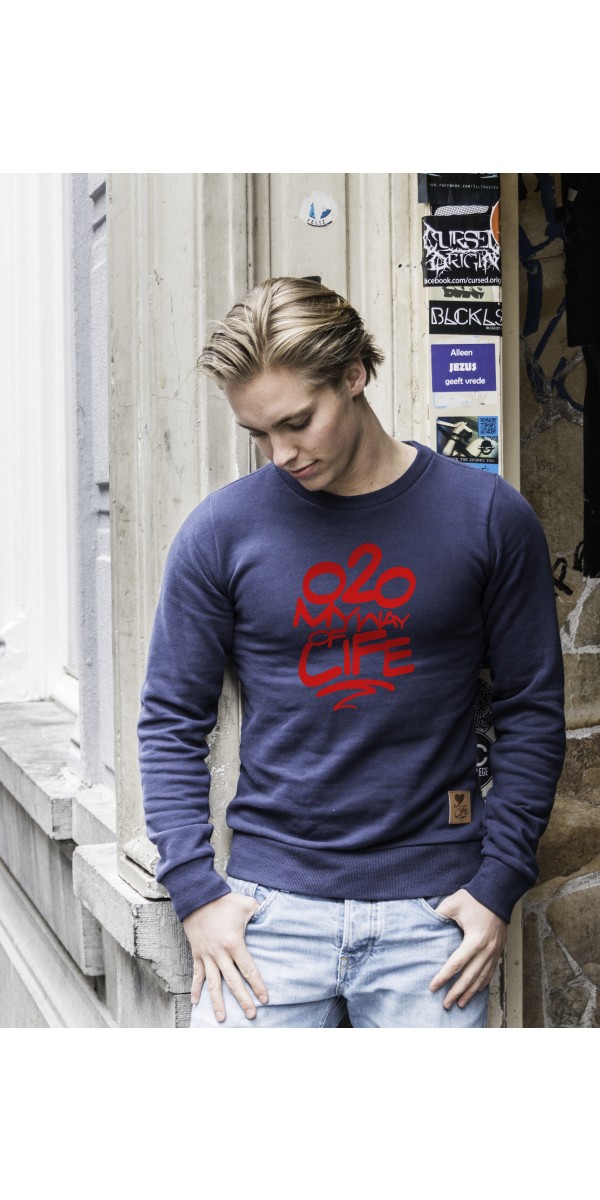 Sweater Donker blauw | 020MWOL rood