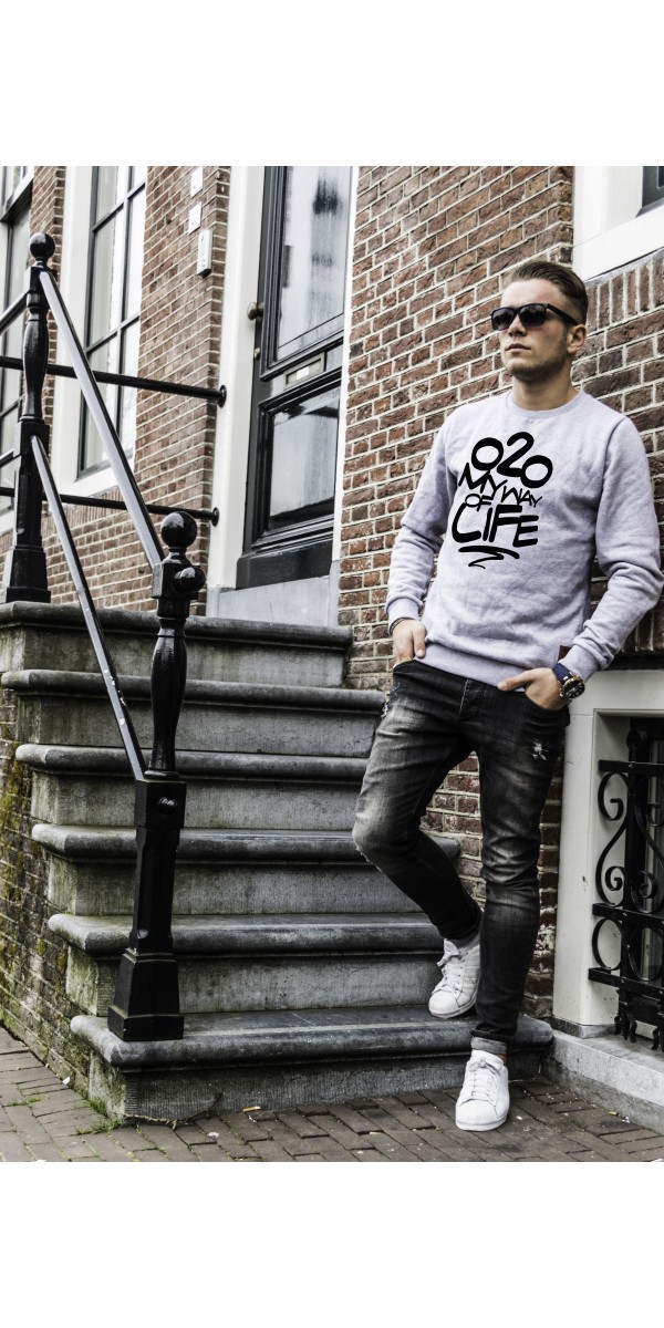 Sweater grijs | 020MWOL zwart