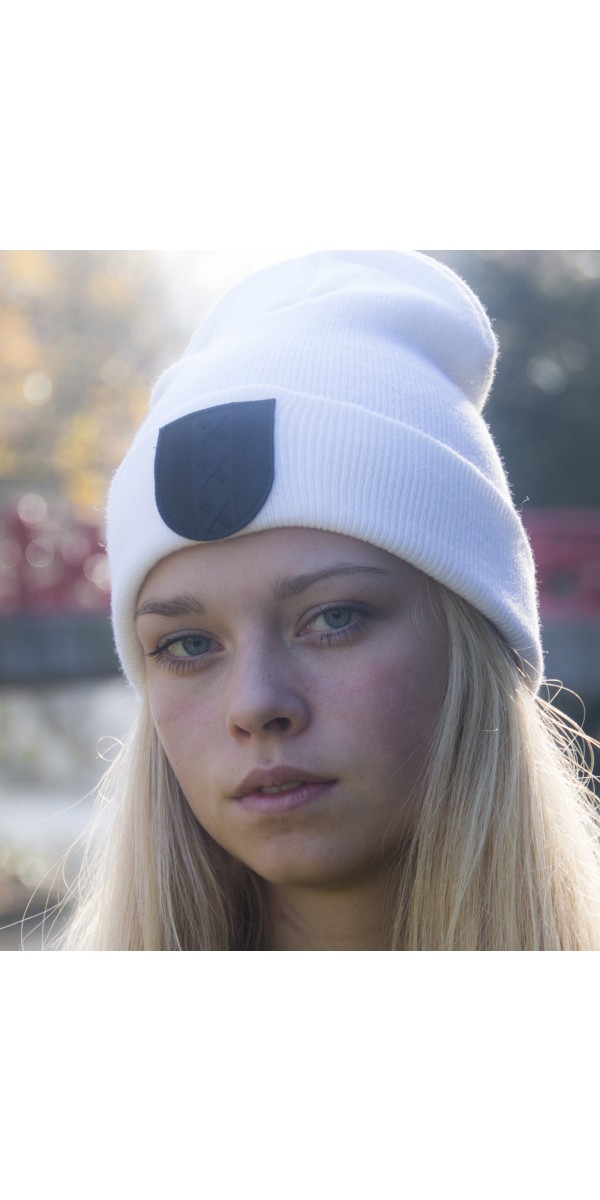 Long Beanie | Zwart Embleem Amsterdam