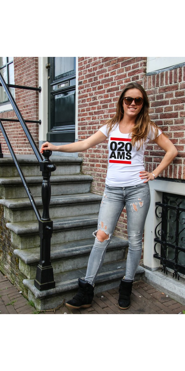 Shirt wit | 020AMS zwart